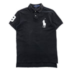 Polo Ralph Lauren ビッグポニー 刺繍 ポロシャツ M ブラック CUSTOM FIT 鹿の子