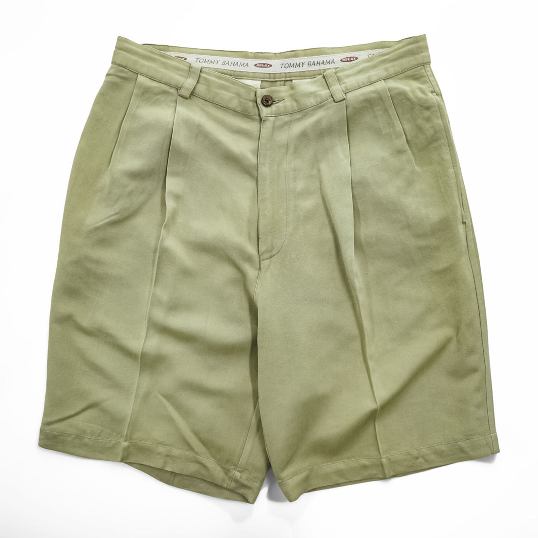 TOMMY BAHAMA プリーツショーツ RELAXED シルク100% ショートパンツ L ベージュ 2タック ハーフパンツ