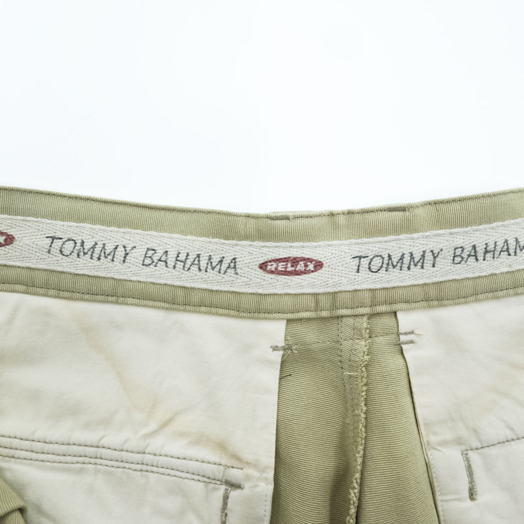 TOMMY BAHAMA プリーツショーツ RELAXED シルク100% ショートパンツ L ベージュ 2タック ハーフパンツ