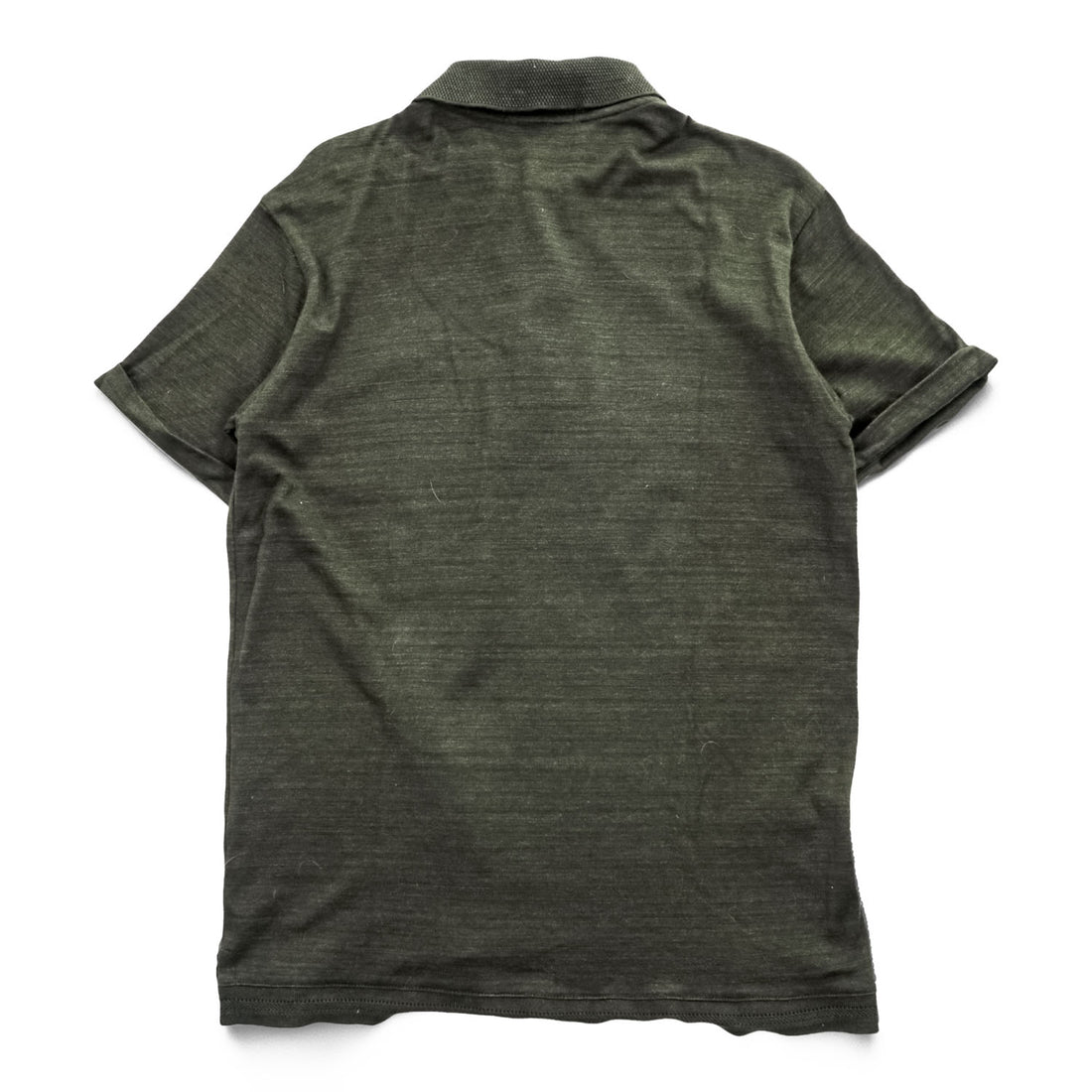 Fred Perry FZ1603 100% Wool Short Sleeve Knit Polo Shirt Dark Olive Laurel Logo JP S