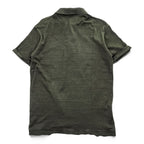 Fred Perry FZ1603 100% Wool Short Sleeve Knit Polo Shirt Dark Olive Laurel Logo JP S