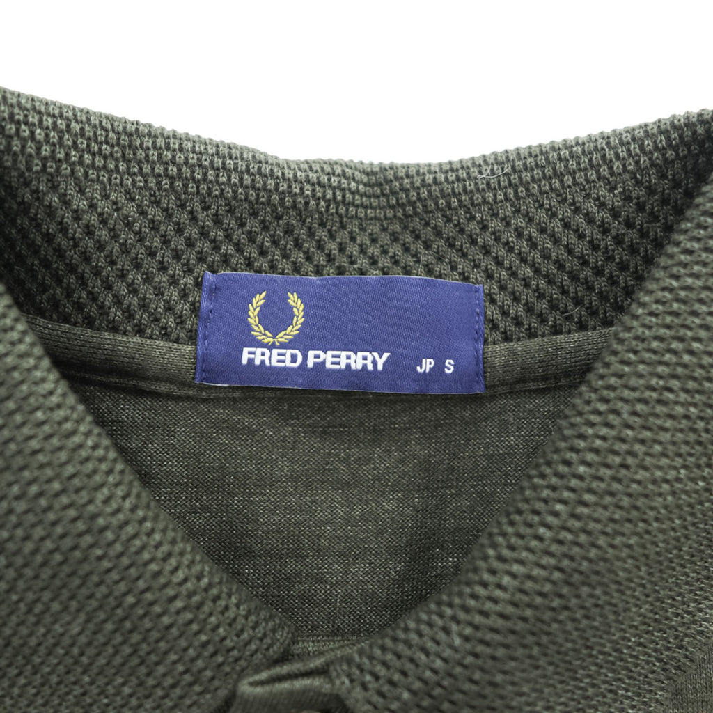 Fred Perry FZ1603 100% Wool Short Sleeve Knit Polo Shirt Dark Olive Laurel Logo JP S