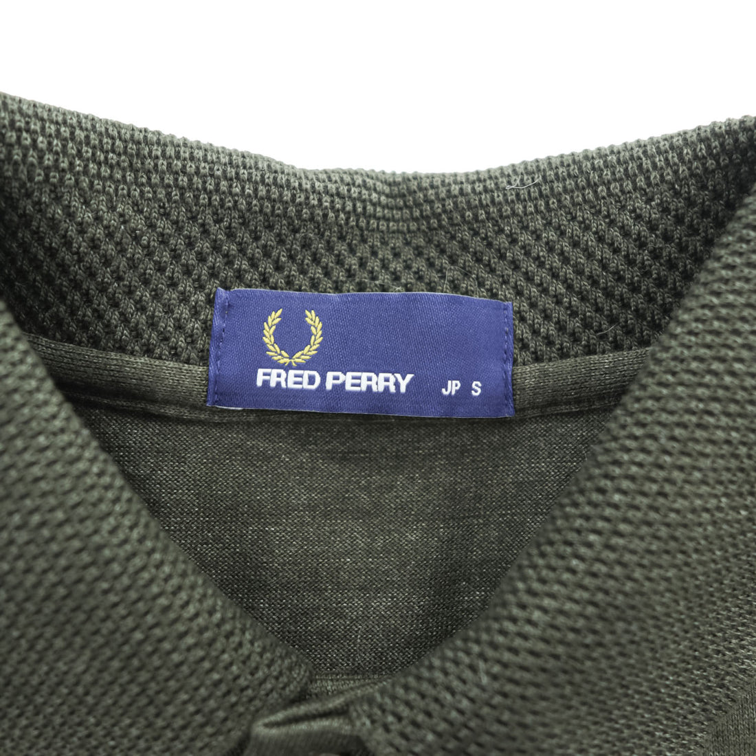 Fred Perry FZ1603 100% Wool Short Sleeve Knit Polo Shirt Dark Olive Laurel Logo JP S