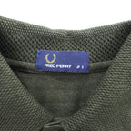 Fred Perry FZ1603 100% Wool Short Sleeve Knit Polo Shirt Dark Olive Laurel Logo JP S