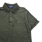 Fred Perry FZ1603 100% Wool Short Sleeve Knit Polo Shirt Dark Olive Laurel Logo JP S