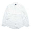 CUTTER & BUCK インド製 リネン 長袖シャツ L ホワイト 麻100% レギュラーカラー