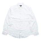 CUTTER & BUCK インド製 リネン 長袖シャツ L ホワイト 麻100% レギュラーカラー