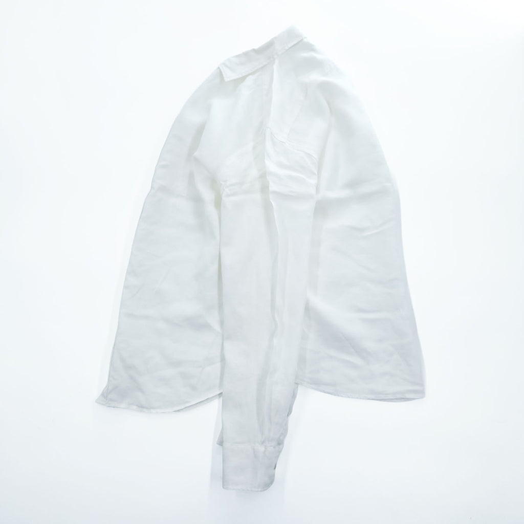 CUTTER & BUCK インド製 リネン 長袖シャツ L ホワイト 麻100% レギュラーカラー