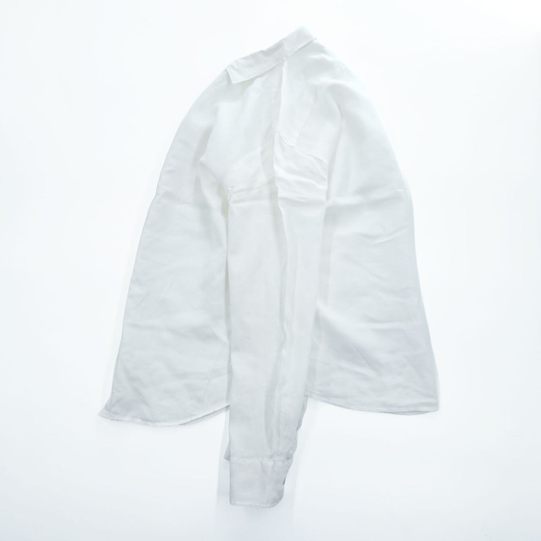 CUTTER & BUCK インド製 リネン 長袖シャツ L ホワイト 麻100% レギュラーカラー