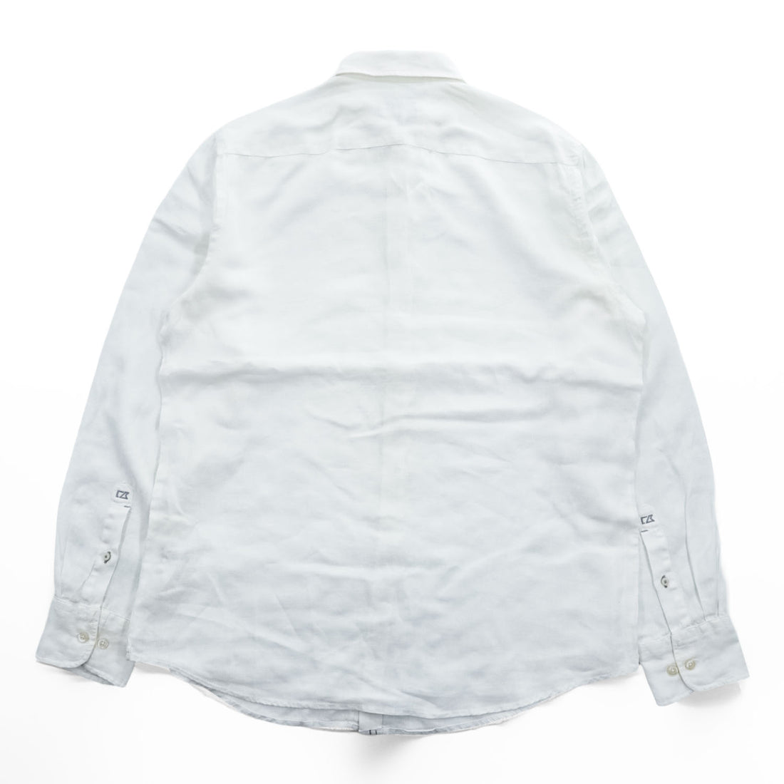 CUTTER & BUCK インド製 リネン 長袖シャツ L ホワイト 麻100% レギュラーカラー