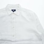 CUTTER & BUCK インド製 リネン 長袖シャツ L ホワイト 麻100% レギュラーカラー