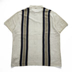 J.CREW 半袖 サマーニット ポロシャツ XL ベージュ ネイビー S/S POLO SWEATER AM600