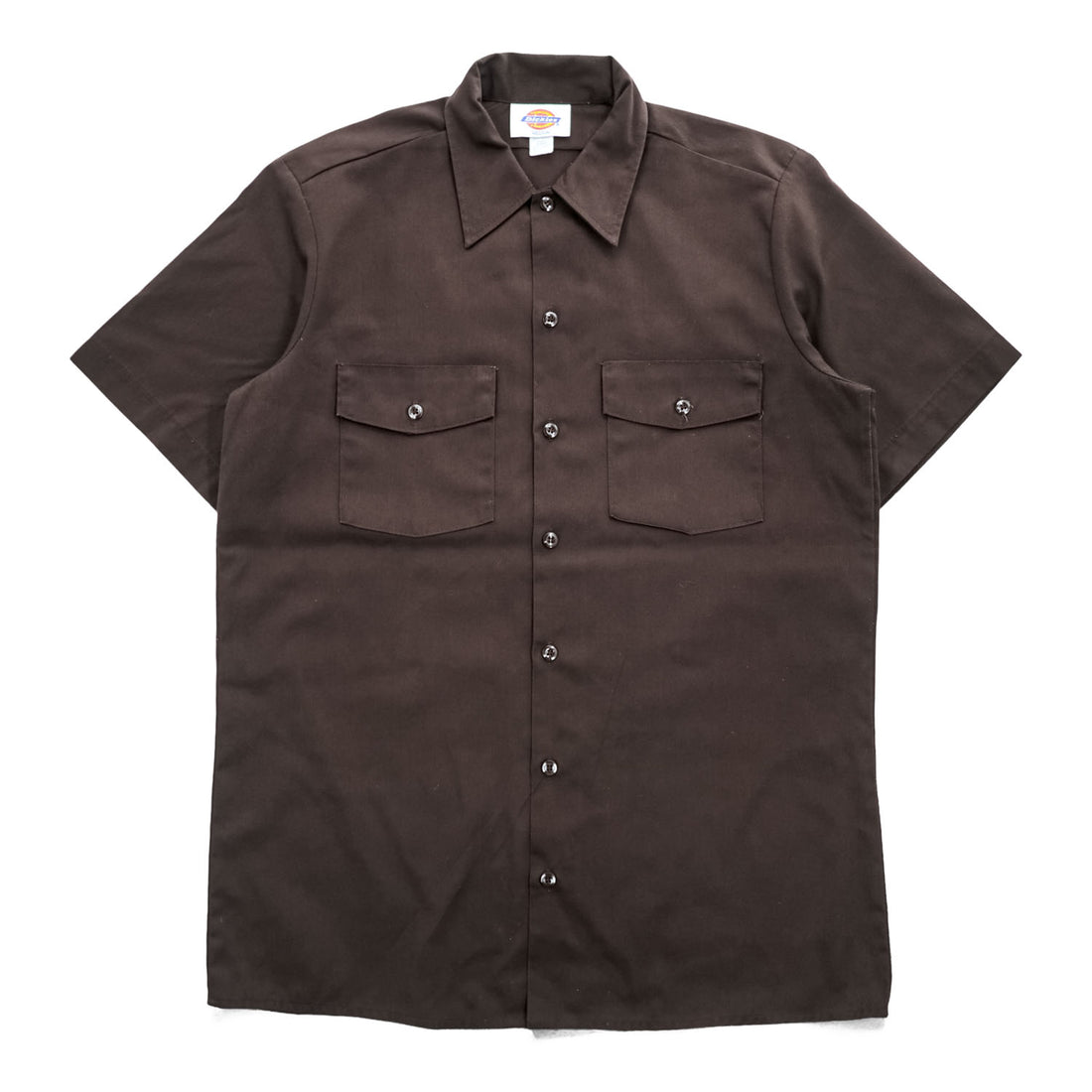 Dickies 90年代 ヴィンテージ USA製 半袖ワークシャツ M ブラウン ボックスシルエット