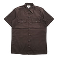 Dickies 90年代 ヴィンテージ USA製 半袖ワークシャツ M ブラウン ボックスシルエット