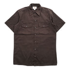 Dickies 90年代 ヴィンテージ USA製 半袖ワークシャツ M ブラウン ボックスシルエット