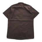 Dickies 90年代 ヴィンテージ USA製 半袖ワークシャツ M ブラウン ボックスシルエット