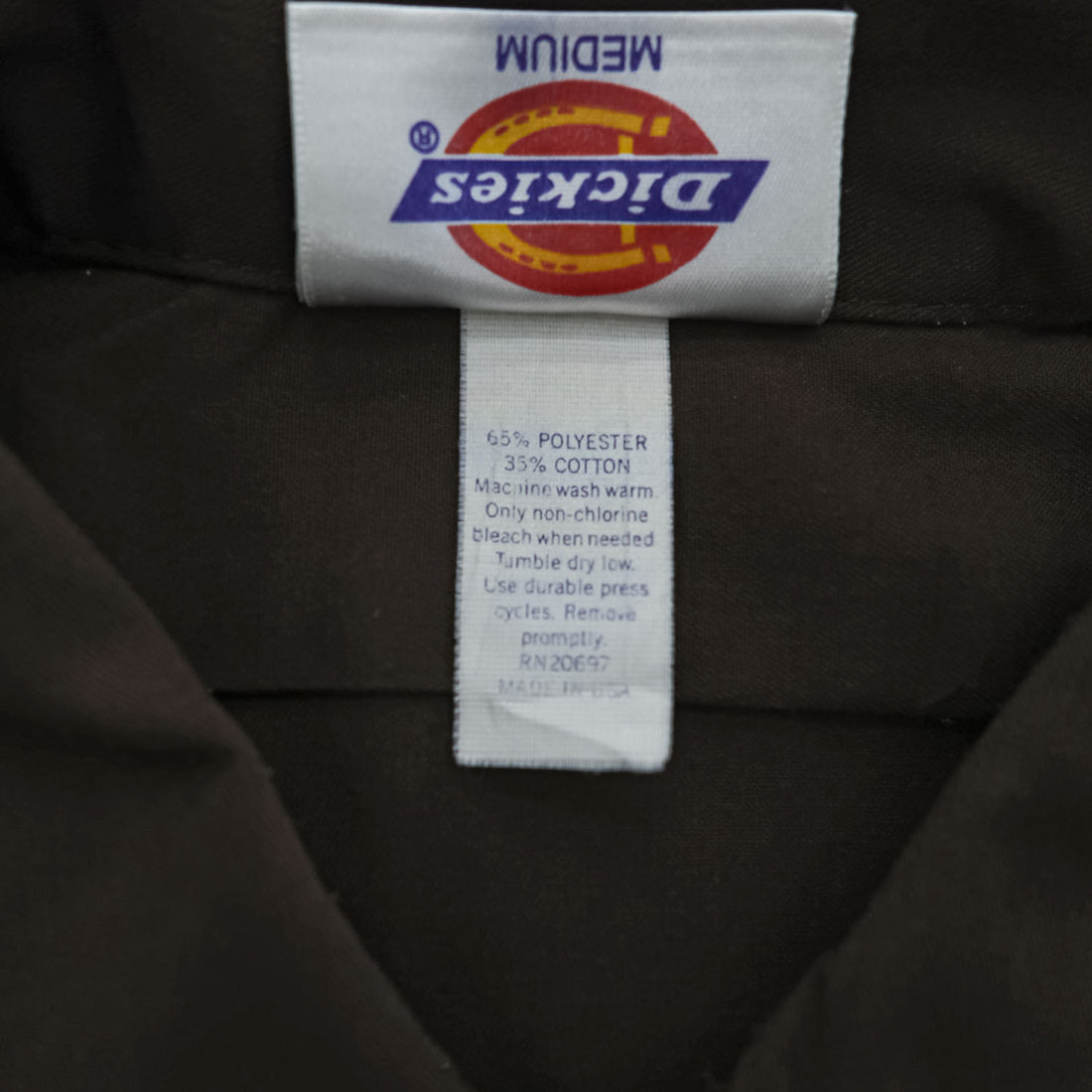 Dickies 90年代 ヴィンテージ USA製 半袖ワークシャツ M ブラウン ボックスシルエット