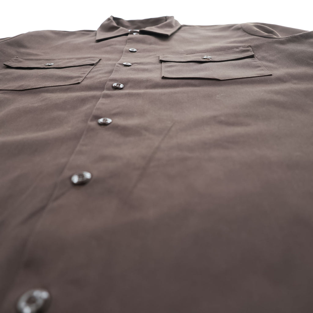 Dickies 90年代 ヴィンテージ USA製 半袖ワークシャツ M ブラウン ボックスシルエット