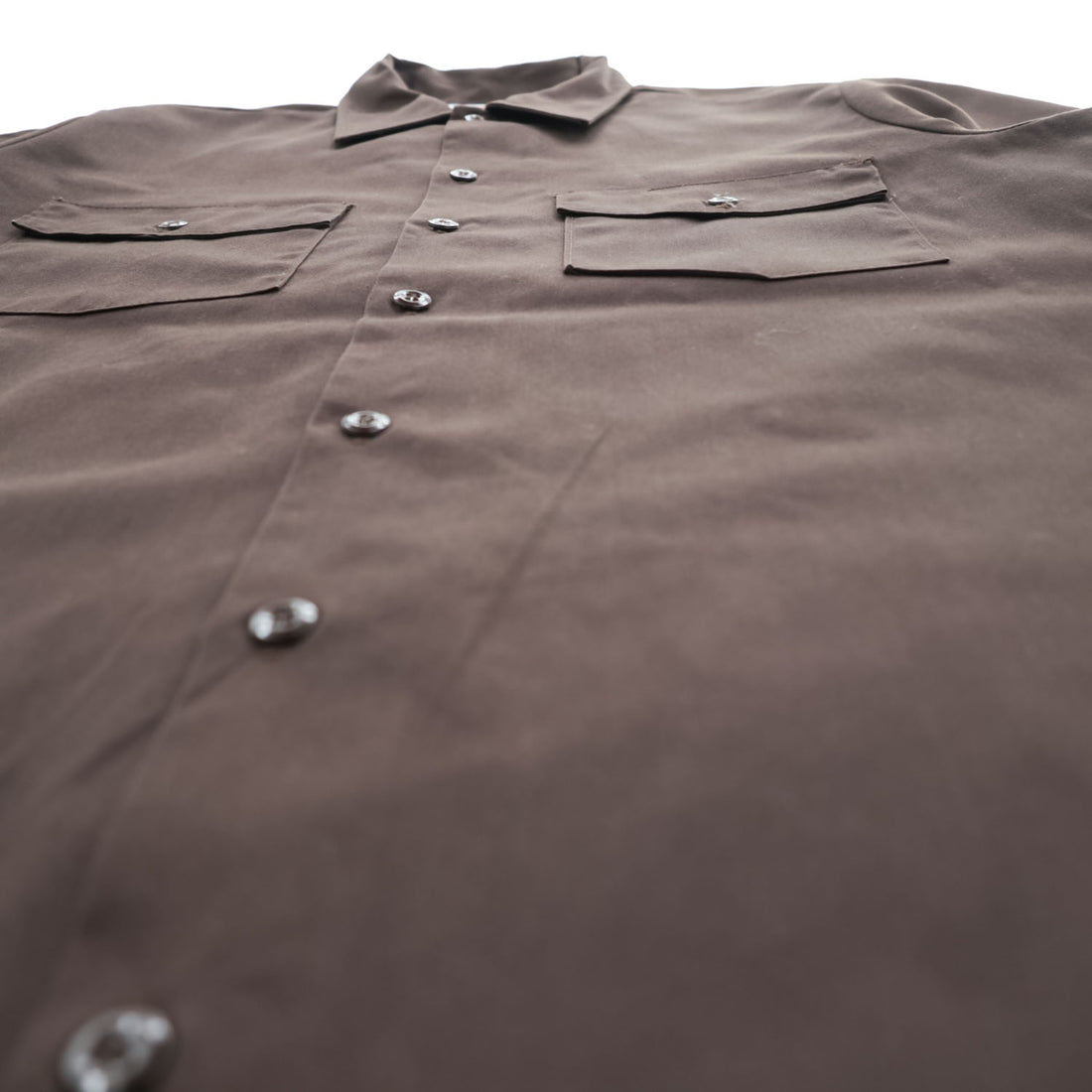 Dickies 90年代 ヴィンテージ USA製 半袖ワークシャツ M ブラウン ボックスシルエット