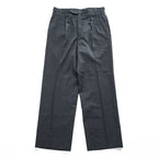 Aquascutum 80年代 ヴィンテージ カナダ製 タック スラックス パンツ L グレー プリーツ サスペンダーボタン ピュアヴァージンウール