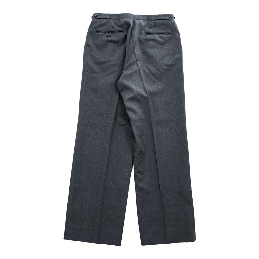 Aquascutum 80年代 ヴィンテージ カナダ製 タック スラックス パンツ L グレー プリーツ サスペンダーボタン ピュアヴァージンウール