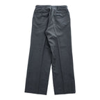 Aquascutum 80年代 ヴィンテージ カナダ製 タック スラックス パンツ L グレー プリーツ サスペンダーボタン ピュアヴァージンウール