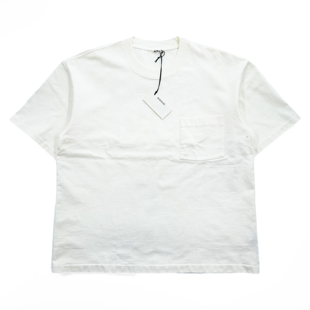 AURALEE 日本製 ヘビーウェイト ポケット Tシャツ STAND UP TEE HEAVY WEIGHT TEE 3 ホワイト A24ST01SU 未使用品