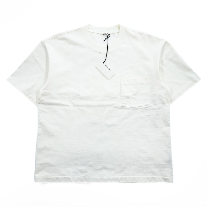 AURALEE 日本製 ヘビーウェイト ポケット Tシャツ STAND UP TEE HEAVY WEIGHT TEE 3 ホワイト A24ST01SU 未使用品