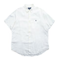 Ralph Lauren 90年代 ヴィンテージ 半袖 リネン シャツ XL ホワイト CLASSIC FIT 麻100% ボタンダウン