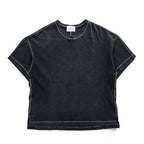 WE WILL 日本製 ラミー 鹿の子 ワッフル フットボールTシャツ XL ブラック ステッチ W-008-8005