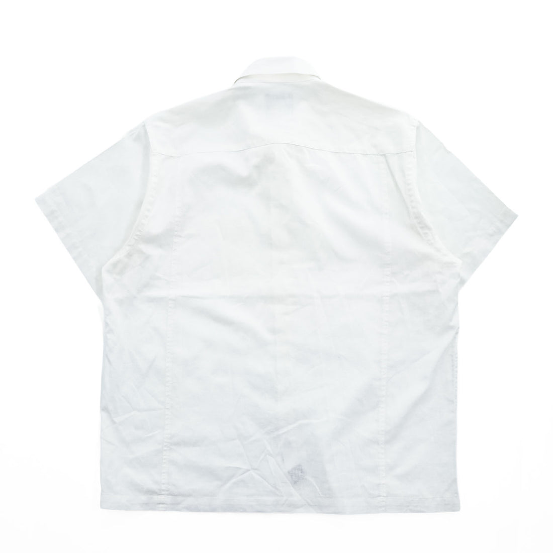 Vintage 90s Greg Norman Collection White Short Sleeve Linen Cotton Button Up Shirt