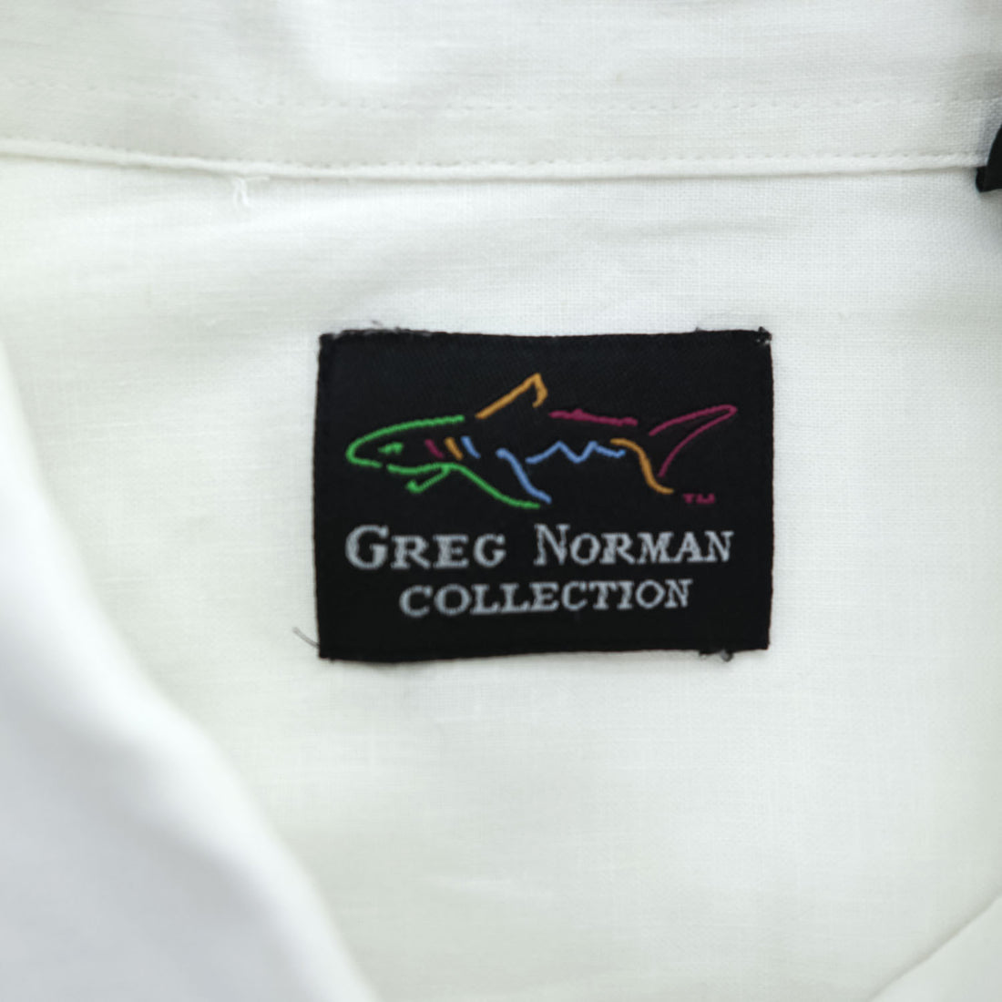 Vintage 90s Greg Norman Collection White Short Sleeve Linen Cotton Button Up Shirt