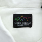 Vintage 90s Greg Norman Collection White Short Sleeve Linen Cotton Button Up Shirt