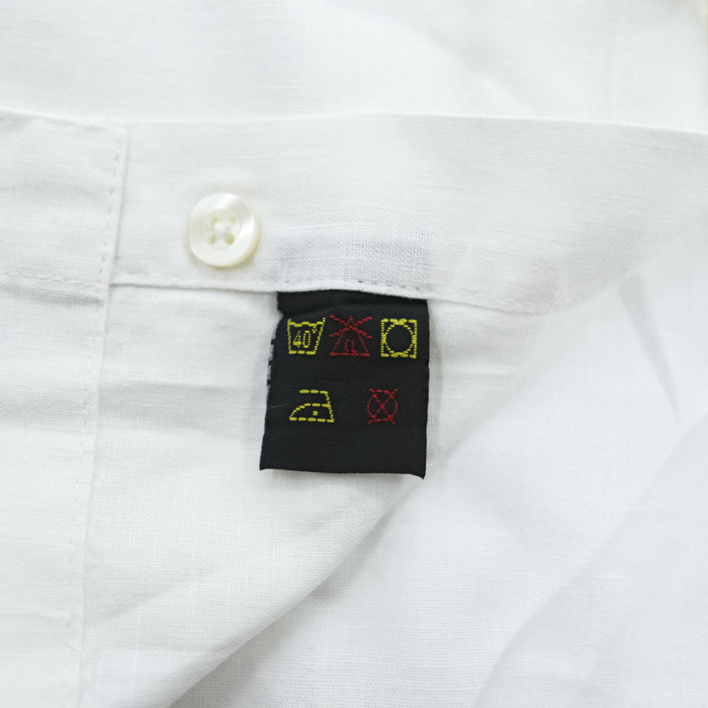 Vintage 90s Greg Norman Collection White Short Sleeve Linen Cotton Button Up Shirt