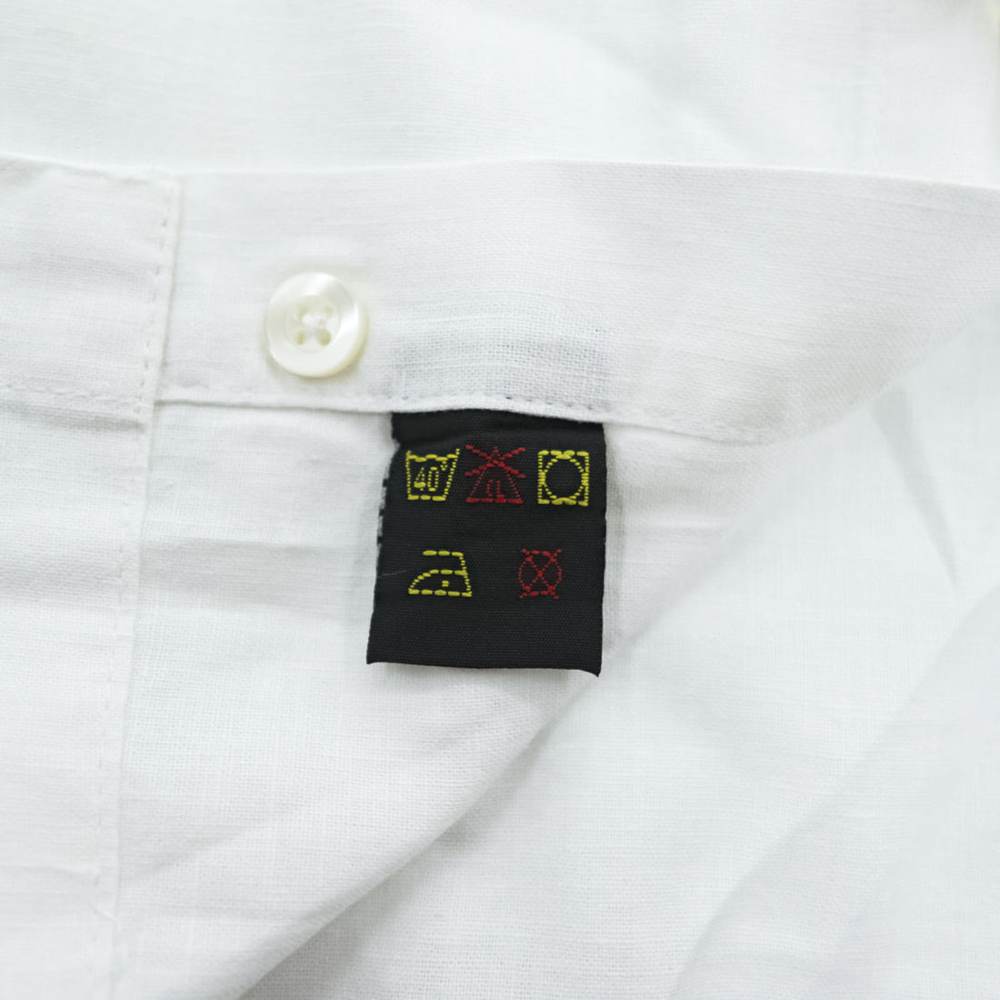 Vintage 90s Greg Norman Collection White Short Sleeve Linen Cotton Button Up Shirt