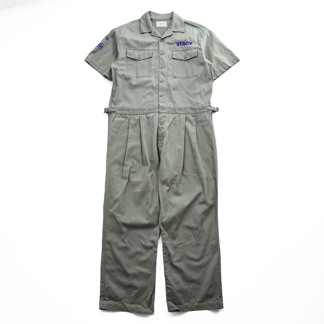 BlackWeirdos Jumpsuits, One-Piece Jumpsuit, Size L, Khaki Green, Back Print, Embroidery, Jumpsuit 23SS-JP01