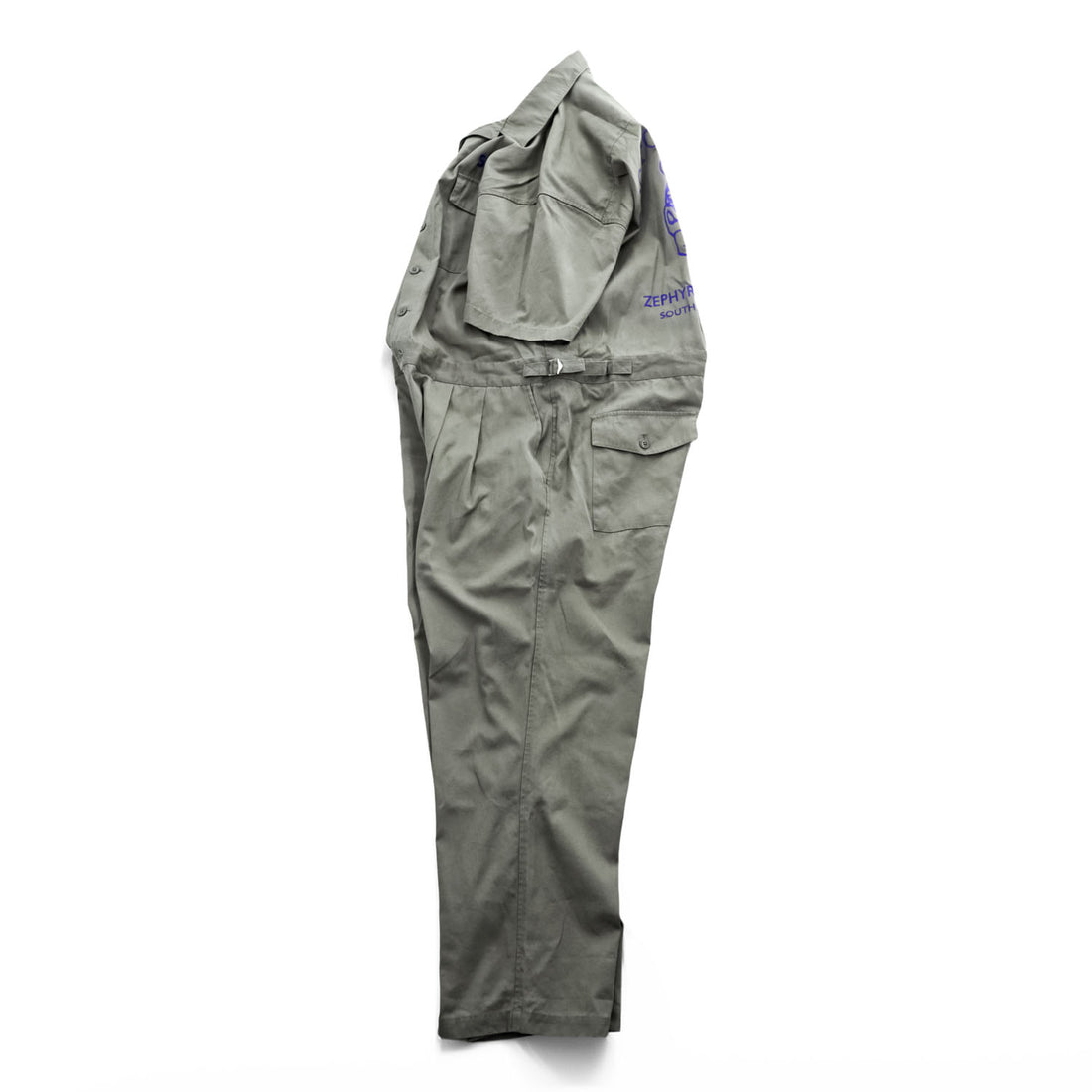 BlackWeirdos Jumpsuits, One-Piece Jumpsuit, Size L, Khaki Green, Back Print, Embroidery, Jumpsuit 23SS-JP01
