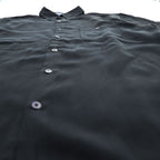 Tori Richard Honolulu Black Silk Lyocell Martini Cocktail Back Graphic Short Sleeve Shirt