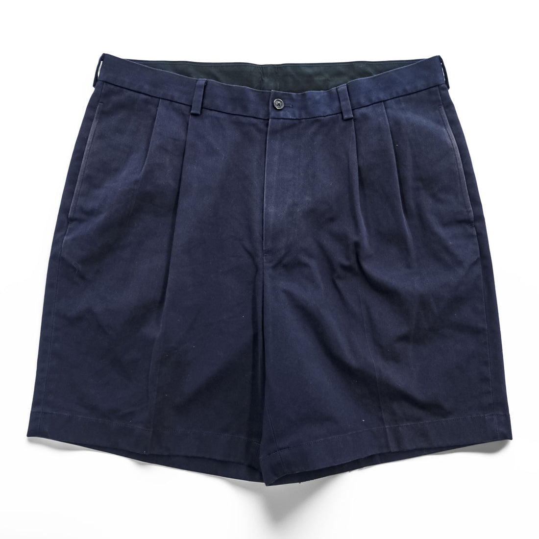 Brooks Brothers 346 Advantage Short Navy Pleated Chino Shorts W36 100% Cotton Made in Malaysia