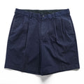 Brooks Brothers 346 Advantage Short Navy Pleated Chino Shorts W36 100% Cotton Made in Malaysia