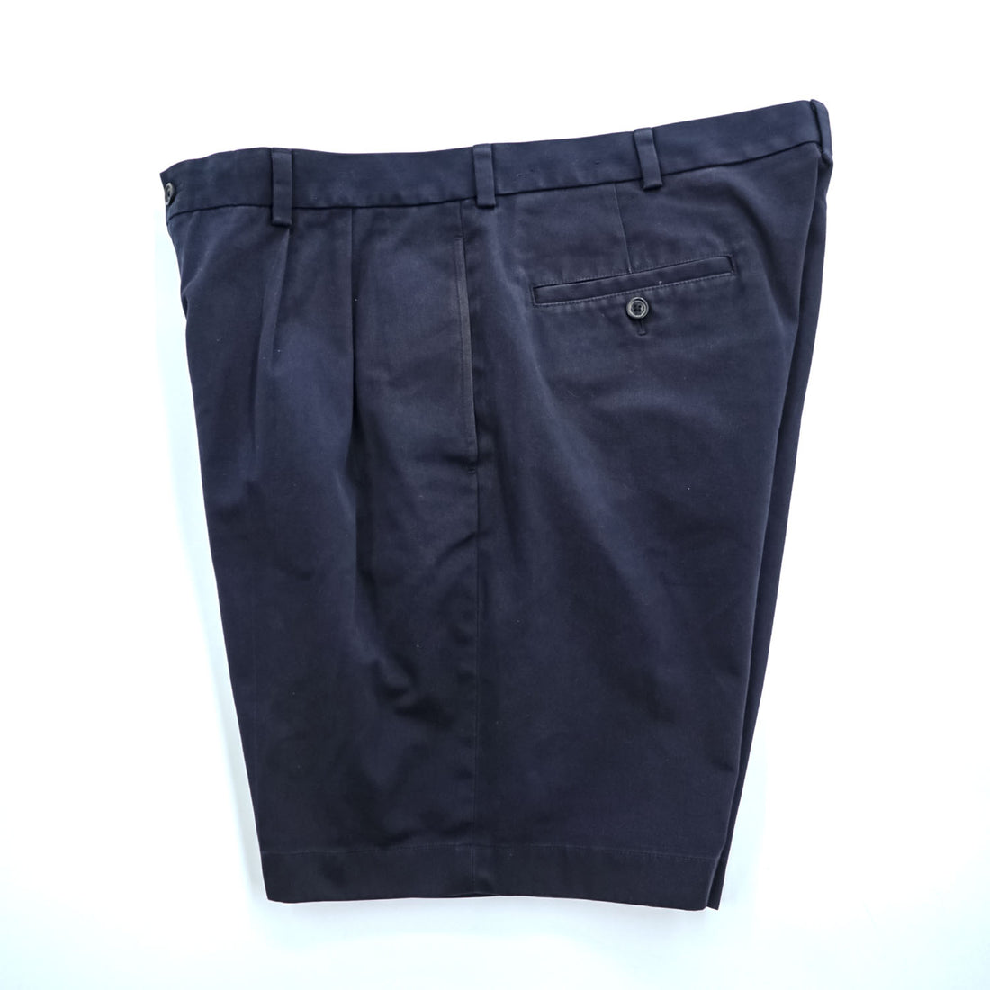 Brooks Brothers 346 Advantage Short Navy Pleated Chino Shorts W36 100% Cotton Made in Malaysia