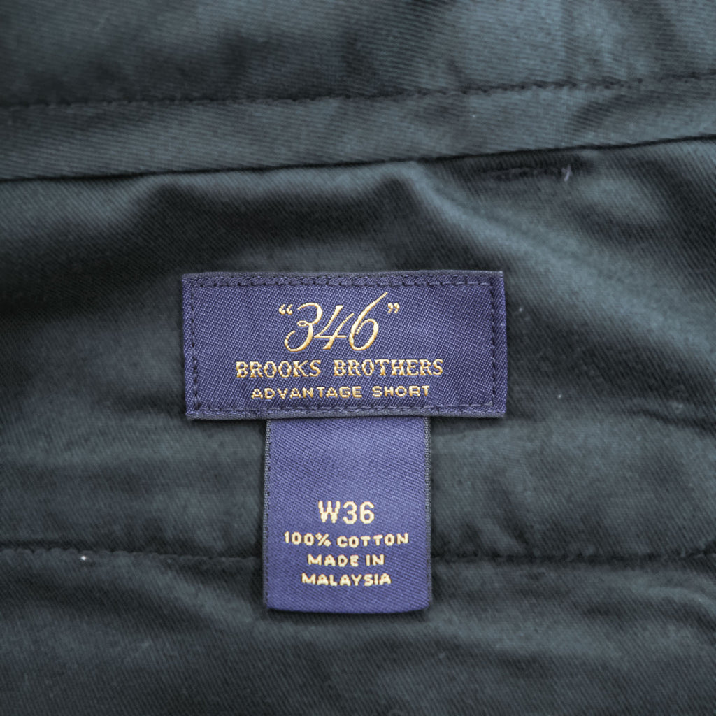 Brooks Brothers 346 Advantage Short Navy Pleated Chino Shorts W36 100% Cotton Made in Malaysia