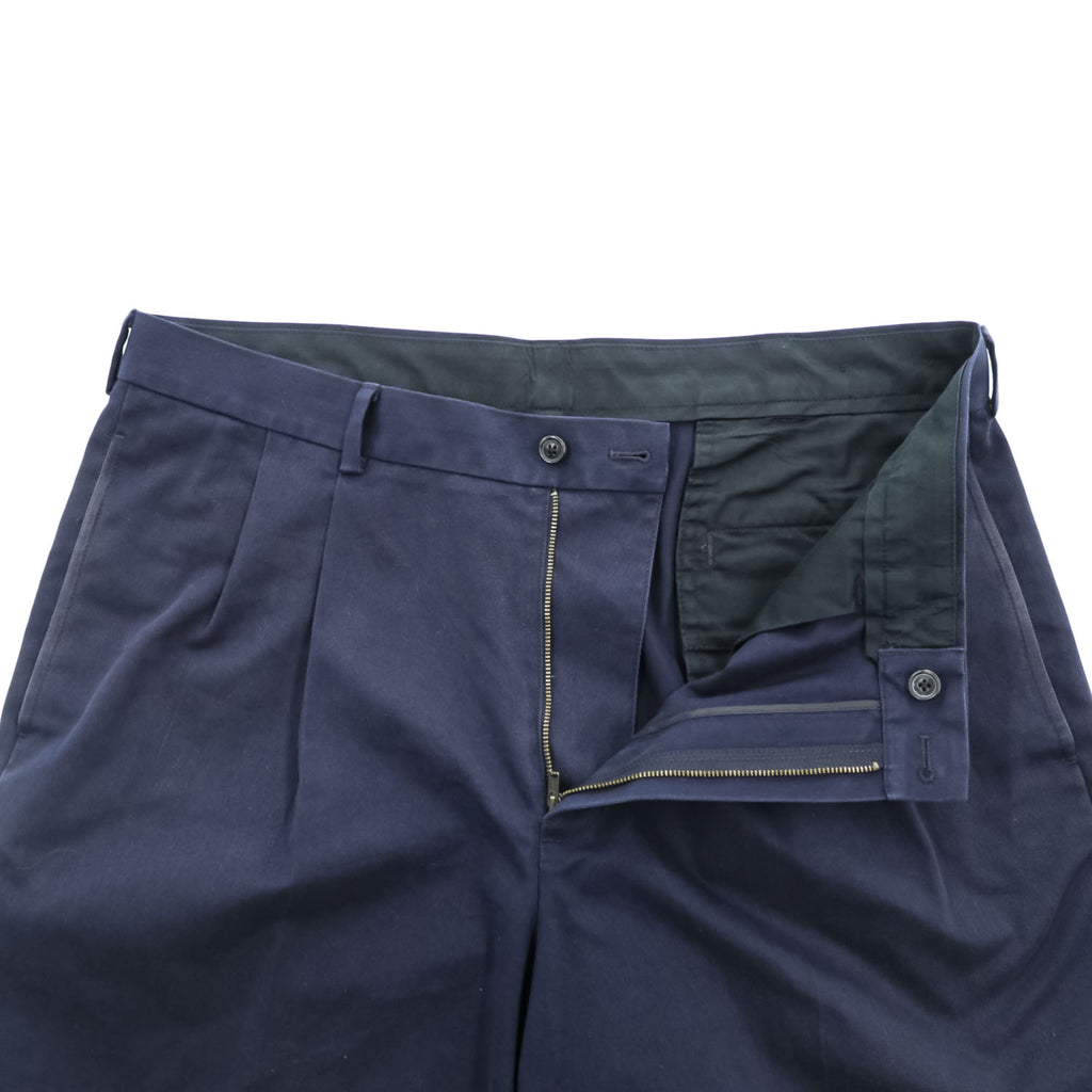 Brooks Brothers 346 Advantage Short Navy Pleated Chino Shorts W36 100% Cotton Made in Malaysia