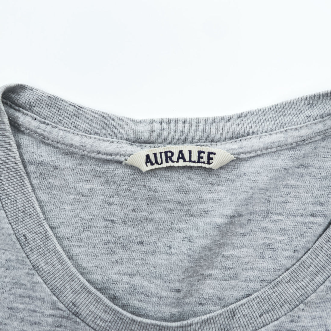 AURALEE 日本製 SUPERFINE COTTON シームレス クルーネック Tシャツ L 杢グレー シングルステッチ AL5ST001-SST