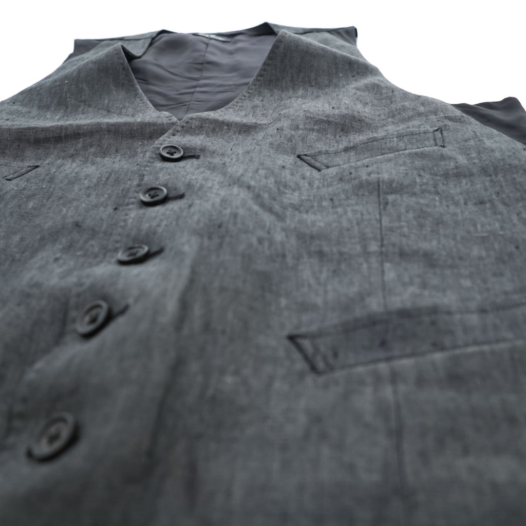 PS Paul Smith PP-BM-47921 Linen Waistcoat Vest Gray Black Dot Back Cupro L Men’s
