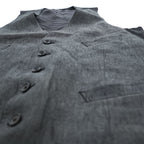 PS Paul Smith PP-BM-47921 Linen Waistcoat Vest Gray Black Dot Back Cupro L Men’s