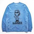 Black Weirdos Made in JAPAN Reverse Weave Sweatshirt, Size L, Blue, Double-Sided Print Front V-Neck, 24AW-SW03