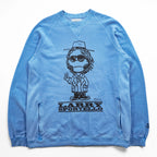 Black Weirdos Made in JAPAN Reverse Weave Sweatshirt, Size L, Blue, Double-Sided Print Front V-Neck, 24AW-SW03
