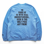 Black Weirdos Made in JAPAN Reverse Weave Sweatshirt, Size L, Blue, Double-Sided Print Front V-Neck, 24AW-SW03