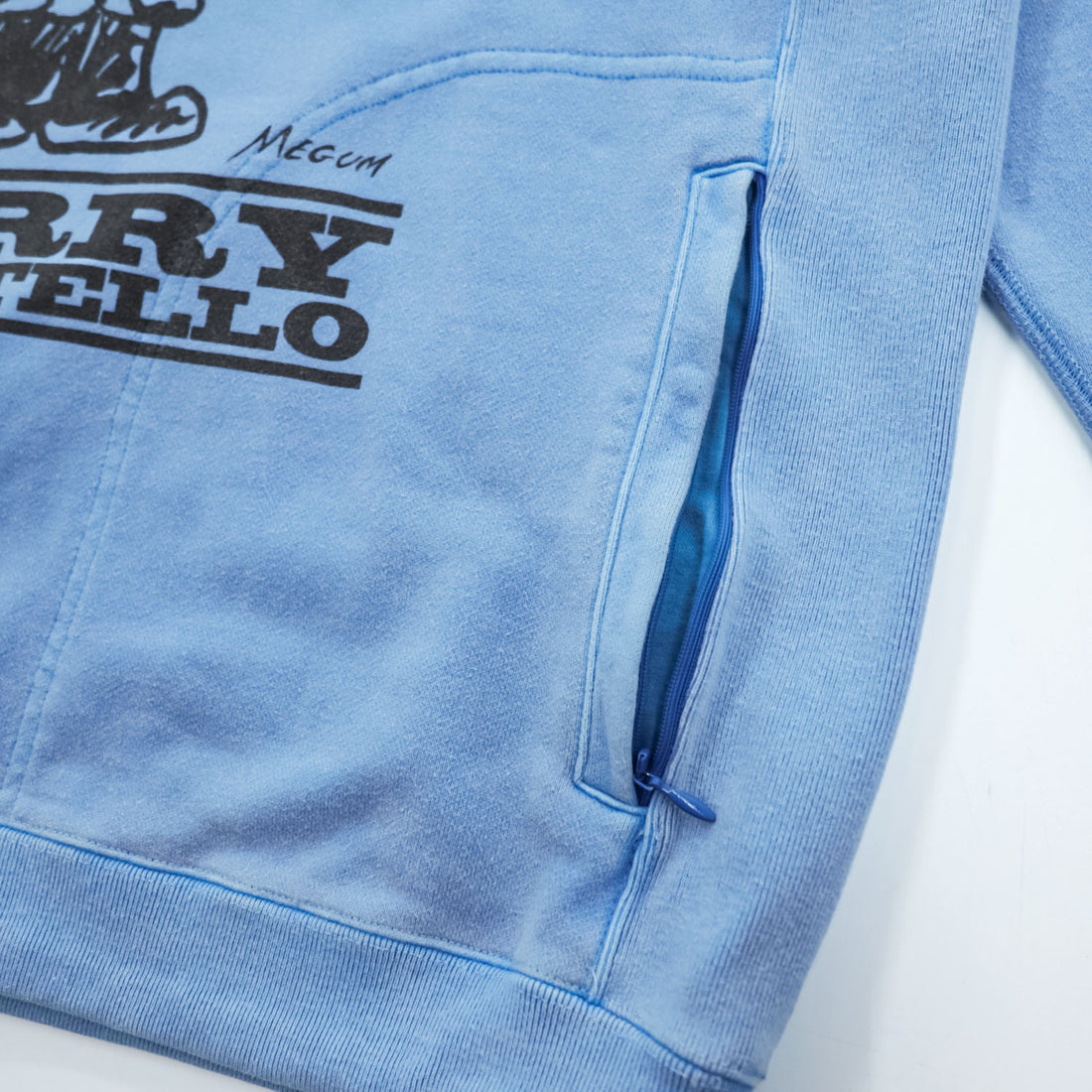 Black Weirdos Made in JAPAN Reverse Weave Sweatshirt, Size L, Blue, Double-Sided Print Front V-Neck, 24AW-SW03